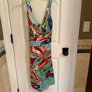 Colorful Backless Floral Dress